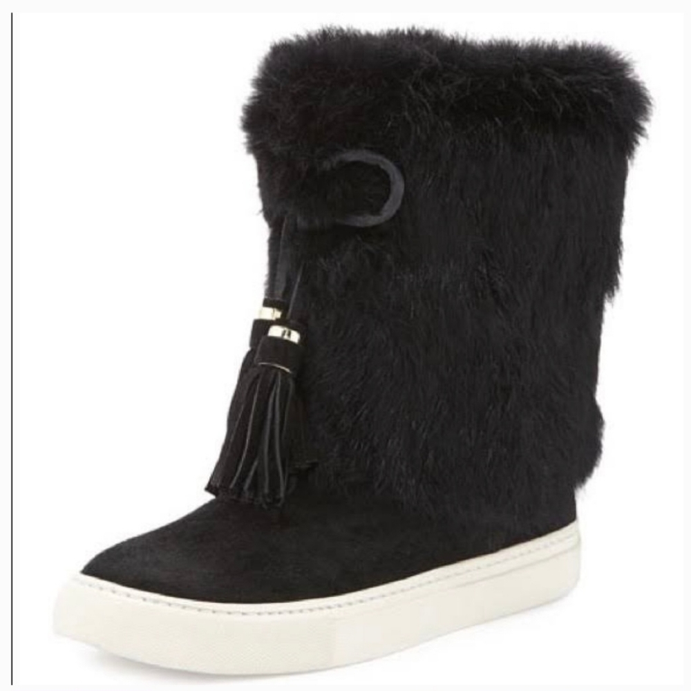Tory Burch Angelica Rabbit Fur Suade Boot Size 7